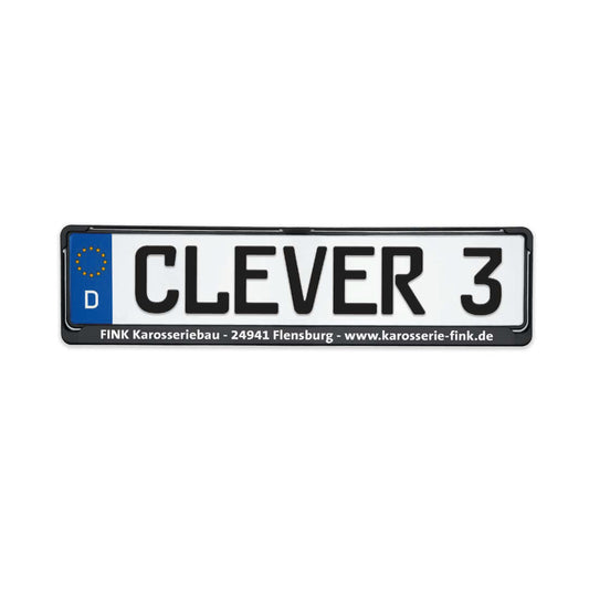 Kennzeichenhalter Clever 3 mit 1-farbigem Druck