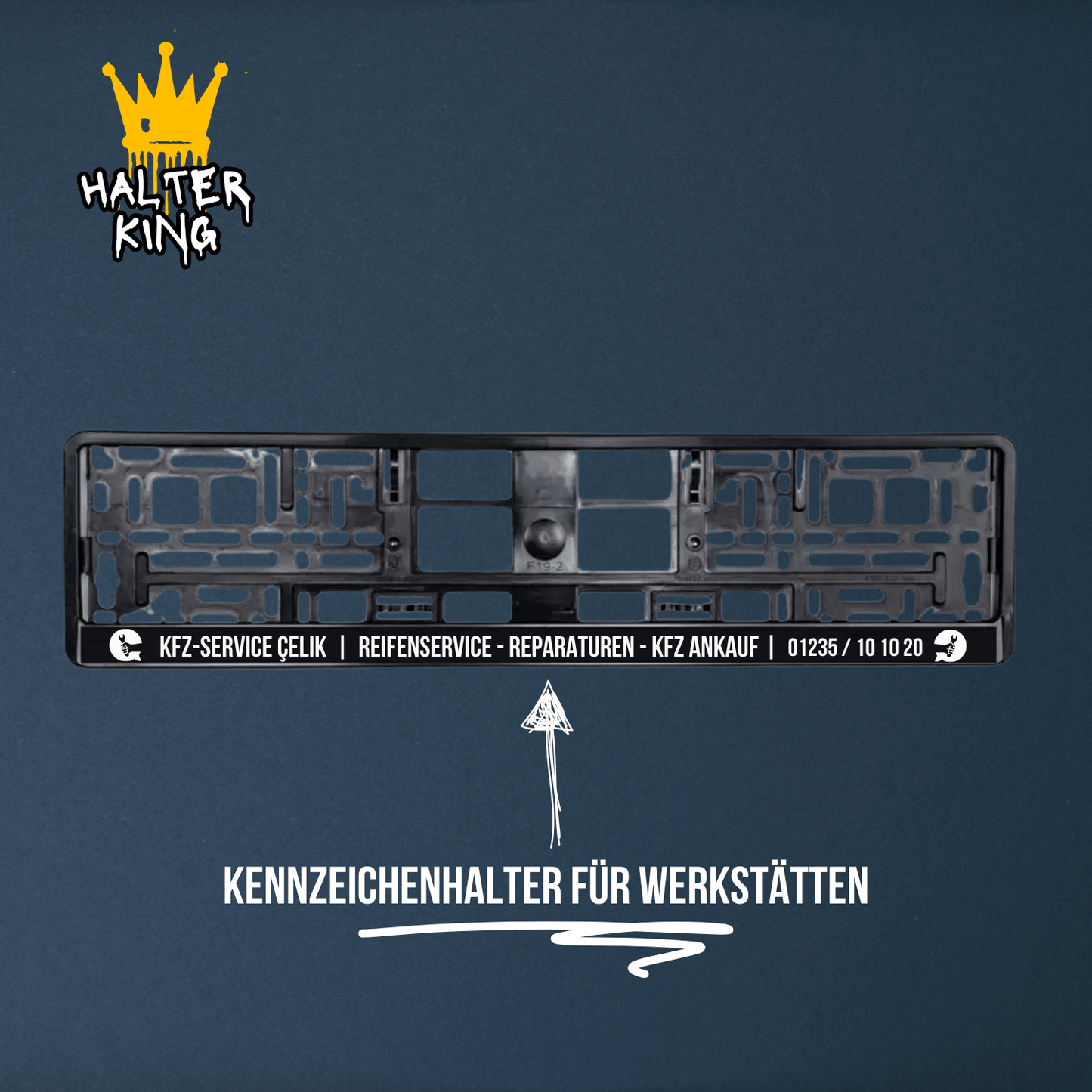KFZ Werkstatt Kennzeichenhalter für Autowerkstätten